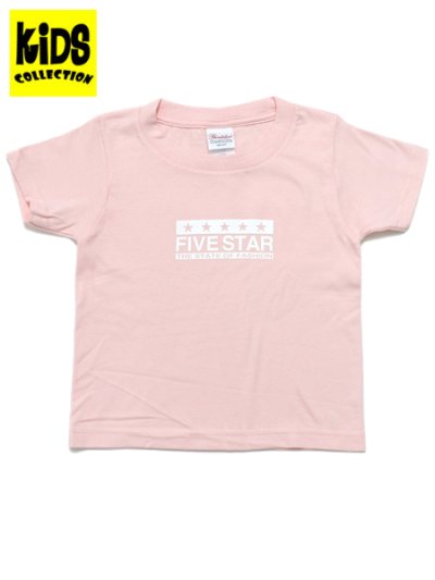 画像1: 【KIDS】FIVE STAR FIVE STAR KIDS TEE-LIGHT PINK/WHITE