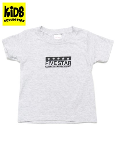 画像1: 【KIDS】FIVE STAR KIDS TEE-ASH/BLACK