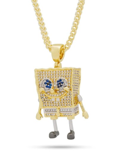画像2: 【送料無料】KING ICE SPONGEBOB 1.7" GOLD NECKLACE