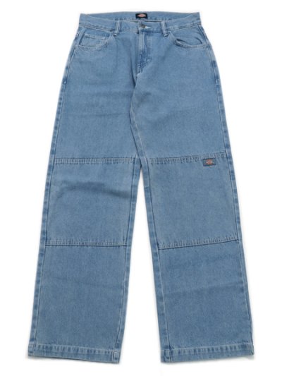 画像1: 【送料無料】DICKIES LOOSE.F DOUBLE KNEE JEANS-LIGHT DENIM