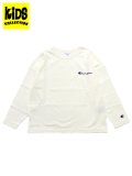 【KIDS】CHAMPION KIDS US COTTON L/S TEE LOOSE FIT-OFF WHT