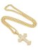 画像1: 【送料無料】KING ICE FLEUR DE LIS CROSS 2" GOLD NECKLACE (1)