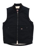 【送料無料】DICKIES CANVAS LINED DUCK VEST-STONEWASHED BLACK