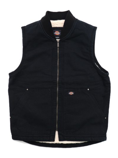 画像1: 【送料無料】DICKIES CANVAS LINED DUCK VEST-STONEWASHED BLACK