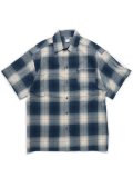 CALTOP FL PLAID S/S SHIRT NAVY/IVORY/ORANGE