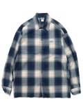 CALTOP FL PLAID L/S SHIRT NAVY/IVORY/ORANGE