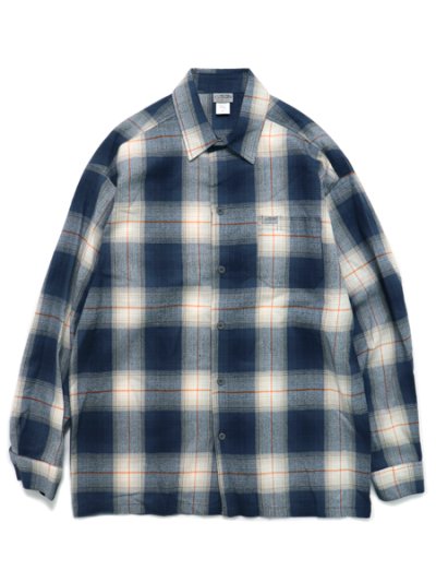 画像1: CALTOP FL PLAID L/S SHIRT NAVY/IVORY/ORANGE