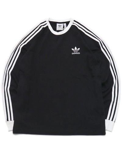 画像1: ADIDAS 3-STRIPES L/S TEE-BLACK