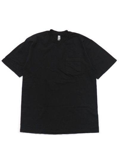 画像1: LOS ANGELES APPAREL 6.5oz GARMENT DYED POCKET TEE-BLACK