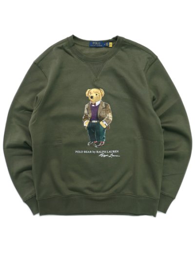 画像1: 【送料無料】POLO RALPH LAUREN TWEED BEAR CREW FLEECE TOP