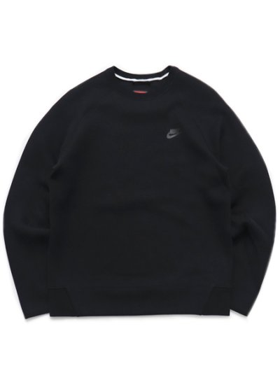 画像1: 【SALE】NIKE TECH FLEECE L/S CREW-BLACK/BLACK