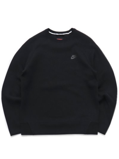 画像1: 【送料無料】NIKE TECH FLEECE L/S CREW-BLACK/BLACK