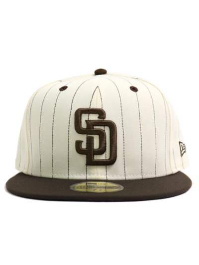 画像2: NEW ERA 59FIFTY PINSTRIPE PADRES CHR WH/WALNUT