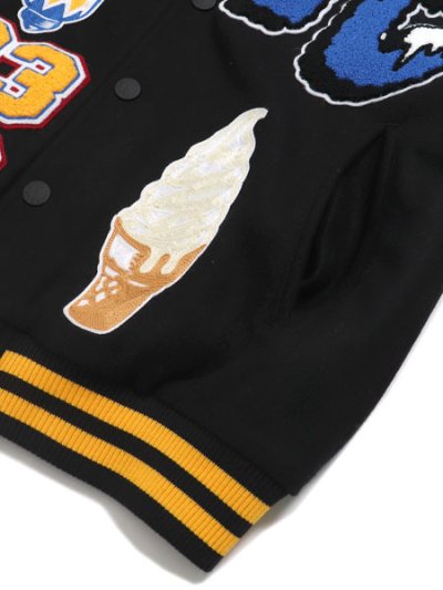 画像4: 【SALE】【送料無料】ICECREAM DOLLAR SIGN VARSITY JACKET BLACK