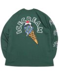 【送料無料】ICECREAM CONE MAN LS TEE DARK GREEN