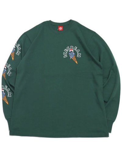 画像2: 【送料無料】ICECREAM CONE MAN LS TEE DARK GREEN