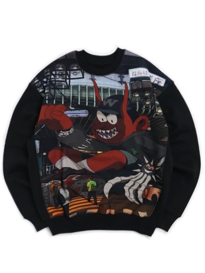 画像1: 【送料無料】WHIMSY SOCKS DEVIL CREWNECK BLACK