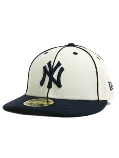 画像1: NEW ERA LP 59FIFTY PIPING YANKEES CHROME WH/NAVY