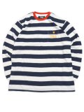 【SALE】TIRED SQUIGGLY LOGO STRIPED POCKET LS RED/NAVY