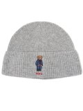 POLO RALPH LAUREN DENIM BEAR RIB KNIT BEANIE