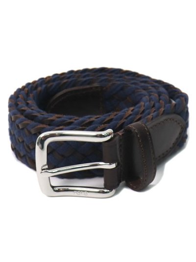 画像1: 【送料無料】POLO RALPH LAUREN RYDER CUP BRAIDED BELT NAVY/BROWN