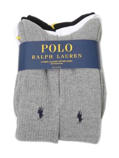 画像1: POLO RALPH LAUREN CLASSIC SPORT CREW 6PK SOCKS GH ASST