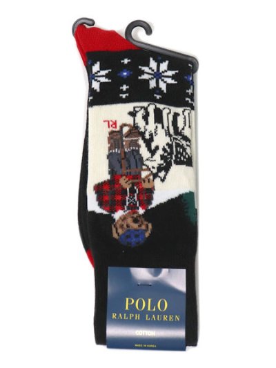 画像1: POLO RALPH LAUREN SCENIC HOLIDAY BEAR SOCKS