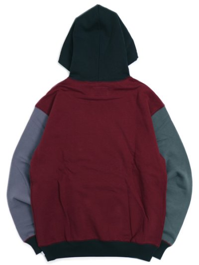 画像2: 【SALE】WHIMSY SOCKS PANELED HOODIE BURGUNDY