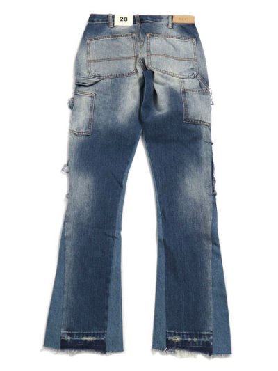 画像2: 【送料無料】mnml B118 FLARE WORK DENIM BLUE