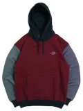 【SALE】WHIMSY SOCKS PANELED HOODIE BURGUNDY