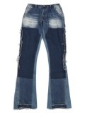 【送料無料】mnml B118 FLARE WORK DENIM BLUE