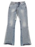 【送料無料】mnml B221 FLARE DENIM BLUE