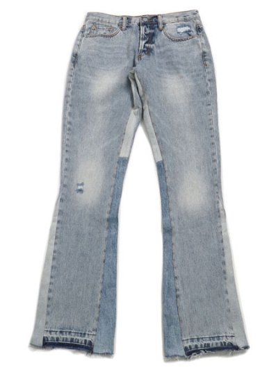 画像1: 【送料無料】mnml B221 FLARE DENIM BLUE