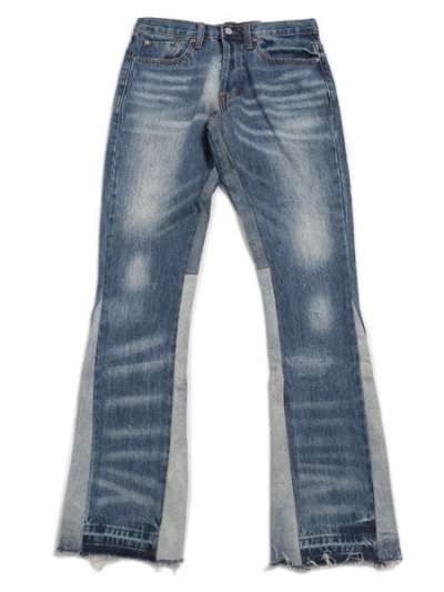 画像1: 【送料無料】mnml B133 FLARE DENIM BLUE