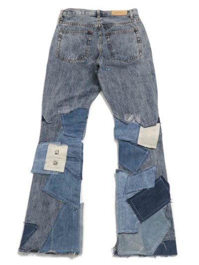 画像2: 【送料無料】mnml B424 PATCH FLARE DENIM BLUE