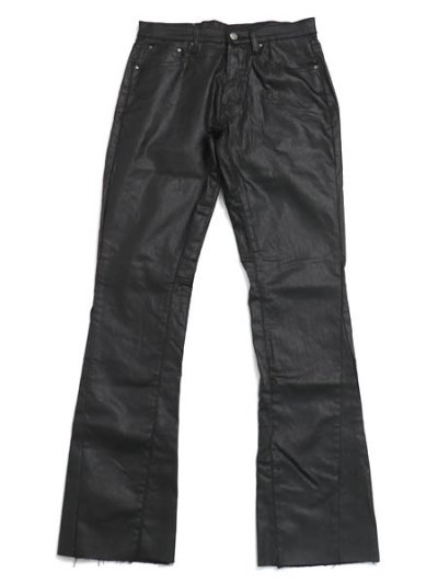 画像1: 【送料無料】mnml B447 WAXED FLARE DENIM BLACK