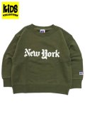 【KIDS】RUSSELL ATHLETIC KIDS NYC SWEAT CREW NECK SHIRT O.D.