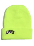 【SALE】ACAPULCO GOLD VARSITY LOGO BEANIE NEON YELLOW
