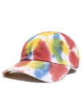 NEW HATTAN 6PNL COTTON CAP TIEDYE-RED/YELLOW