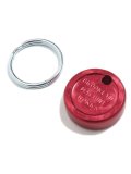 BROOKLYN MACHINE WORKS BAR END KEY CHAIN-RED ANODIZED