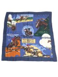 【送料無料】POLO RALPH LAUREN EQUESTRIAN SILK SCARF HARBOR ISLAND BLUE