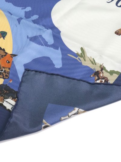 画像4: 【送料無料】POLO RALPH LAUREN EQUESTRIAN SILK SCARF HARBOR ISLAND BLUE