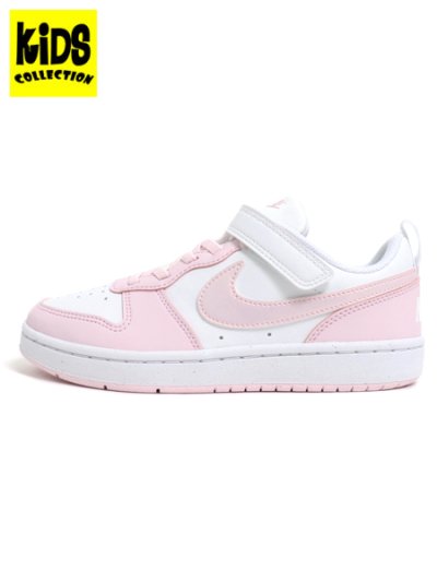 画像1: 【KIDS】NIKE COURT BOROUGH LOW RECRAFT PS WH/PNK FOAM