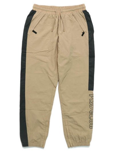 画像1: 【送料無料】PRO CLUB FULL COURT WINDBREAKER PANTS KHAKI