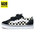 【KIDS】VANS TODDLER OLD SKOOL V PRIMARY CHECK BLK/WH