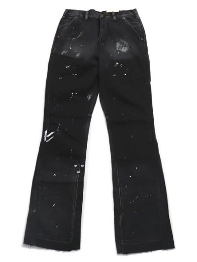 画像1: 【送料無料】mnml B243 FLARE DENIM BLACK