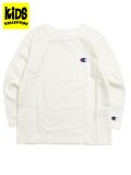 【KIDS】CHAMPION KIDS US COTTON L/S TEE-OFF WHITE