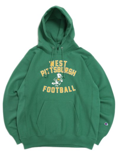 画像1: 【SALE】CHAMPION RW 10oz FT HOODED SWEAT GRAPHIC-MD GREEN