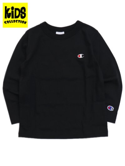 画像1: 【KIDS】CHAMPION KIDS US COTTON L/S TEE-BLACK