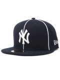 NEW ERA 59FIFTY PIPING YANKEES NAVY/WHITE